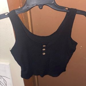 Shein Buttoned Front Lettuce Trim Tank Top